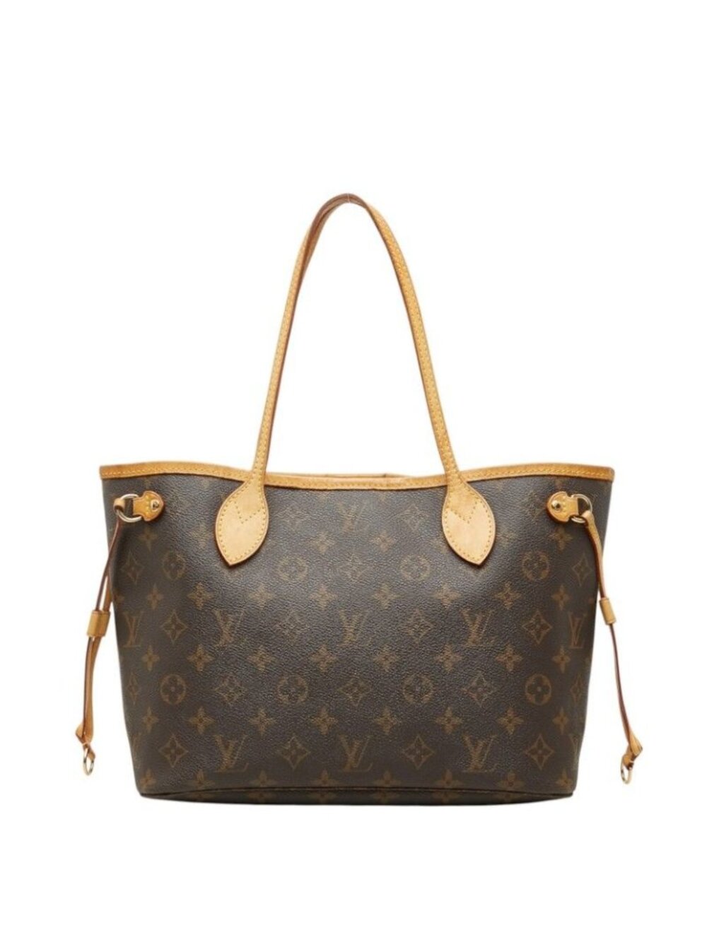 Louis Vuitton Monogram Neverfull PM Tote Bag Brown Leather